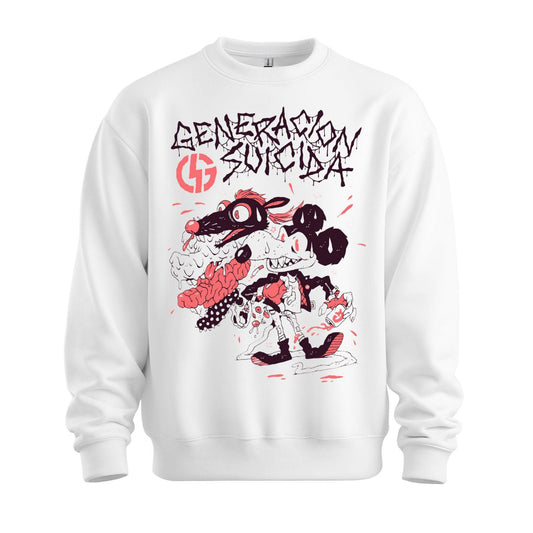 generacion suicida white sweatshirt rat gang design handmade
