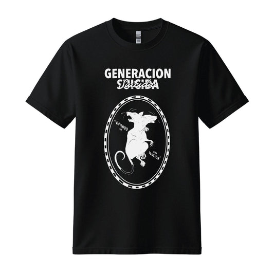 generacion suicida black t-shirt illusion design