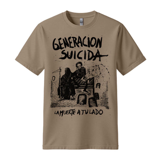 generacion suicida brown t-shirt la muerte a tu lado