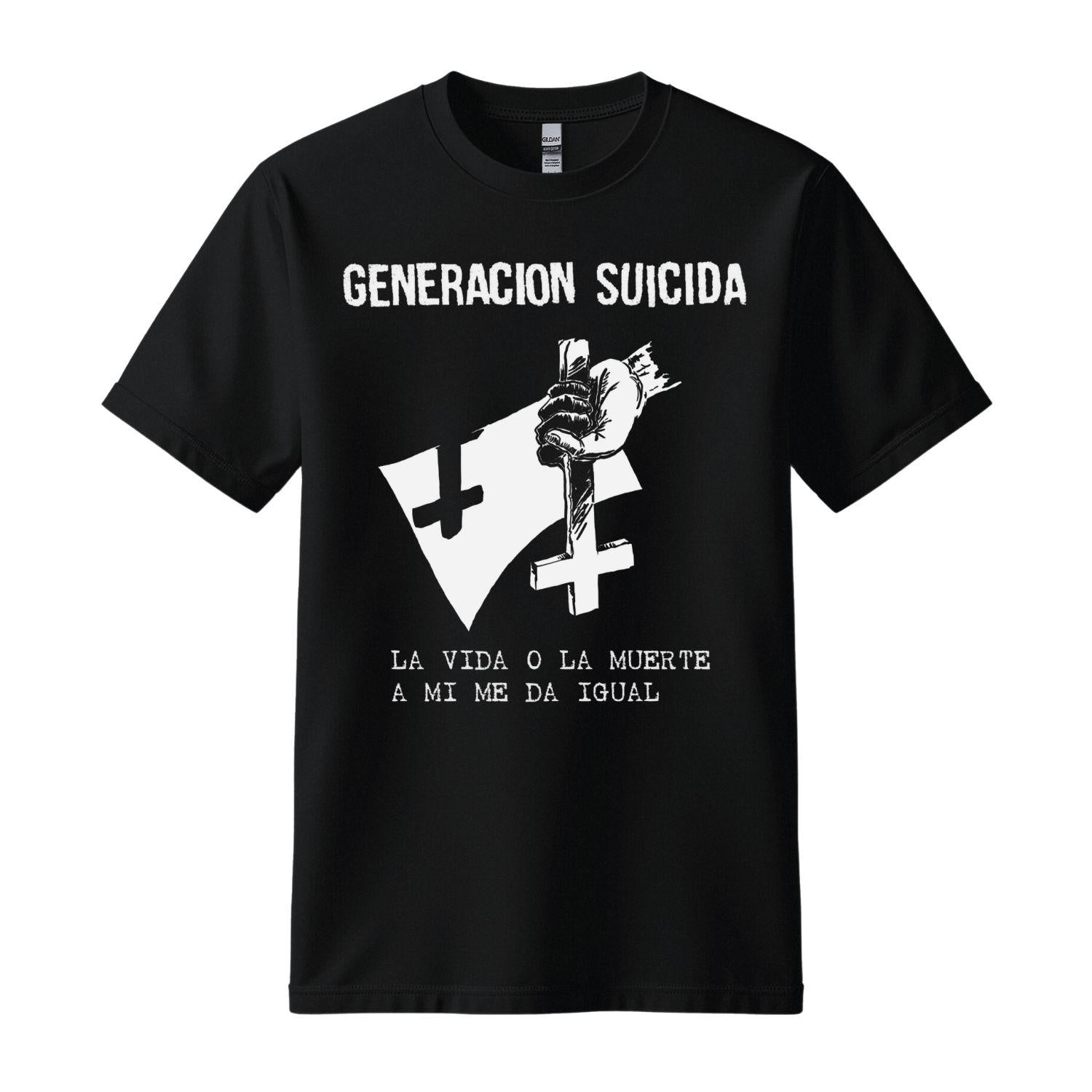 generacion suicida black t-shirt la vida o la muerte