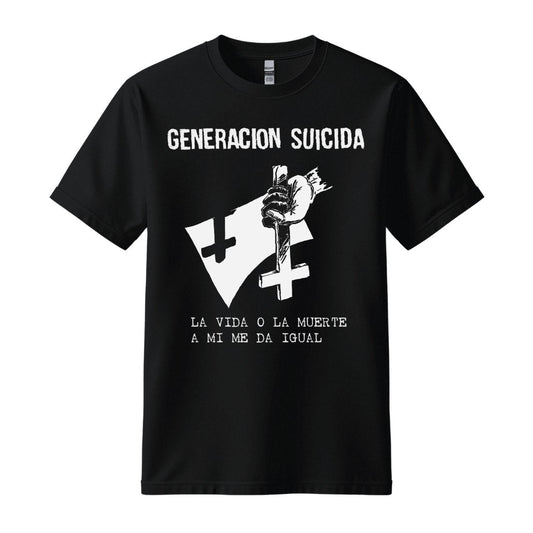 generacion suicida black t-shirt la vida o la muerte