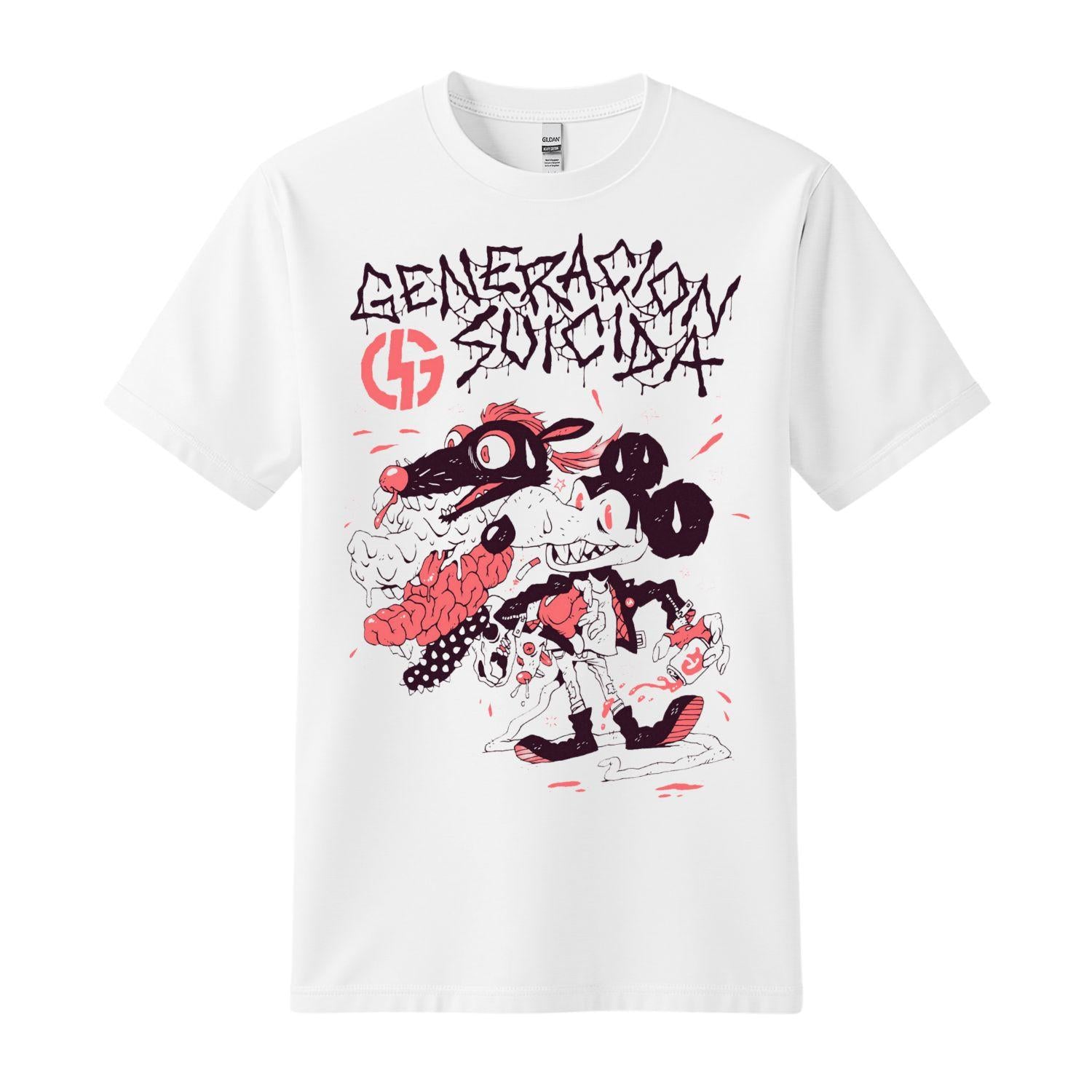 generacion suicida white t-shirt rat gang