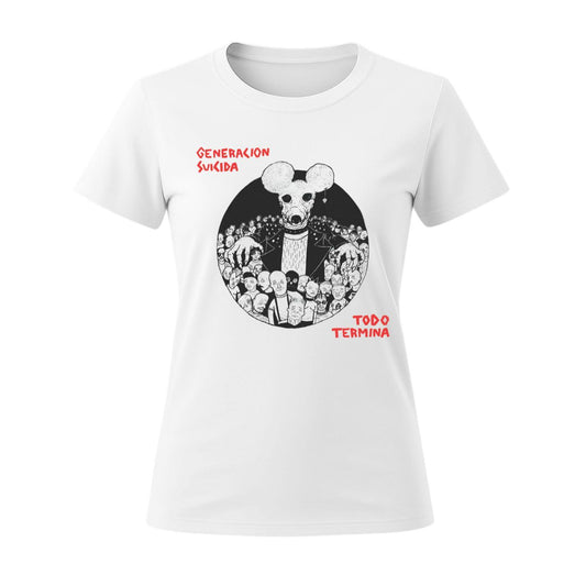generacion suicida women white t-shirt todo termina