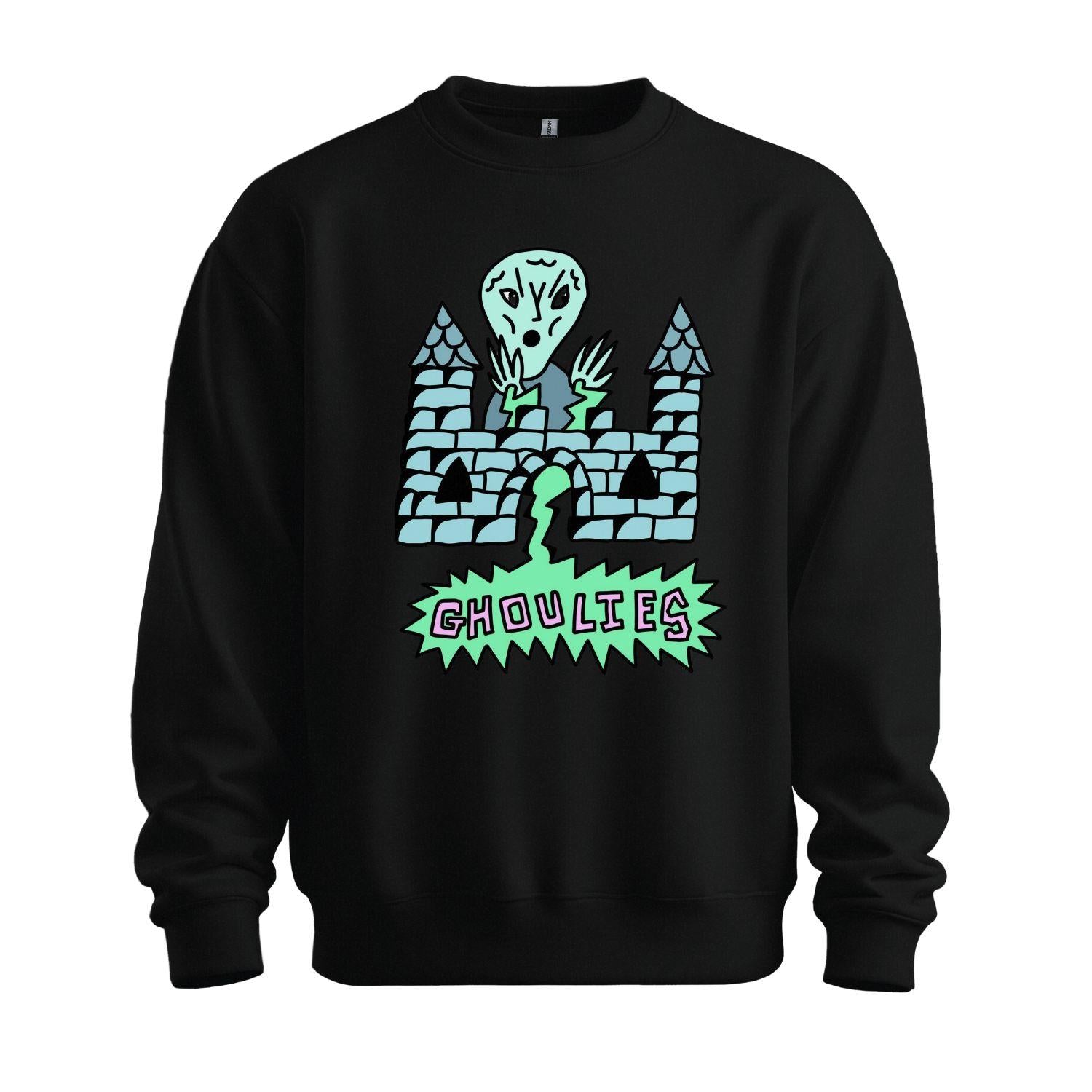 ghoulies black sweatshirt alien castle
