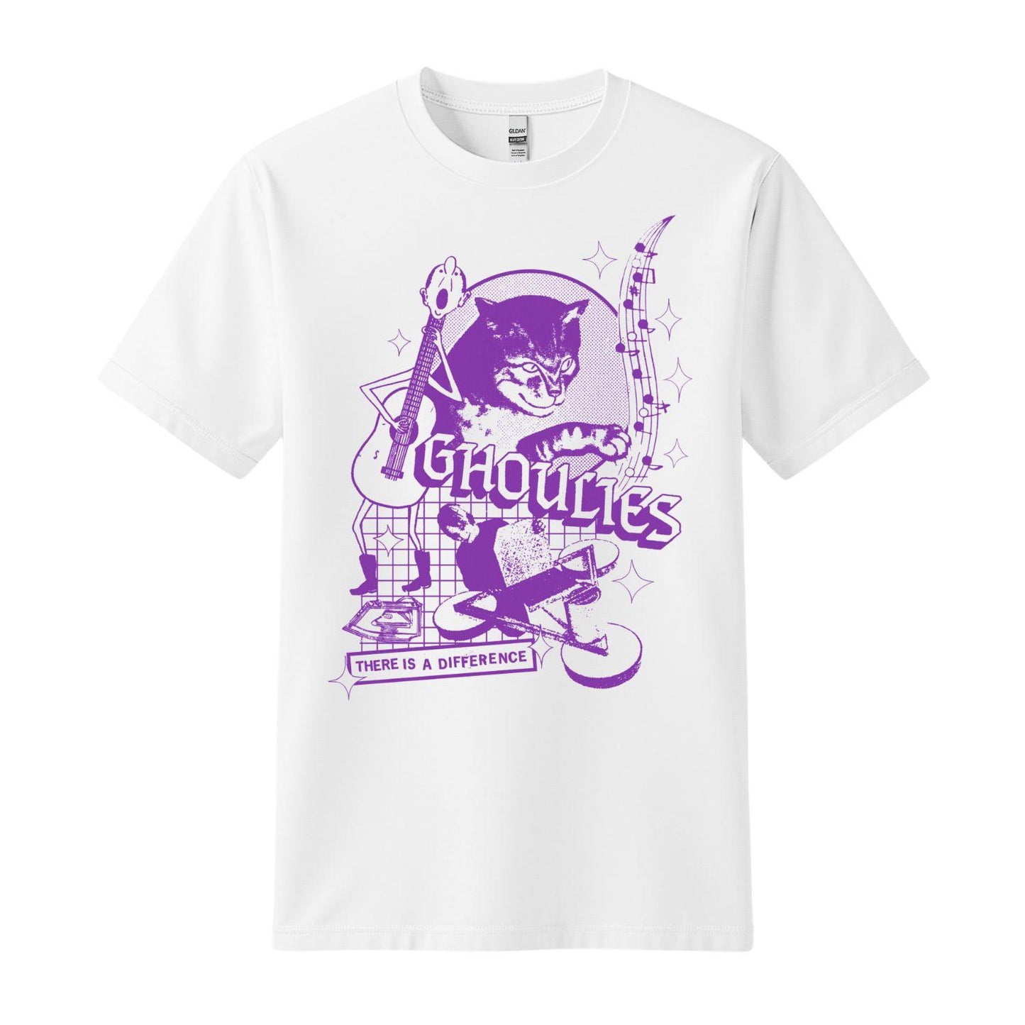 ghoulies t-shirt there is a difference white t-shirt purple cat