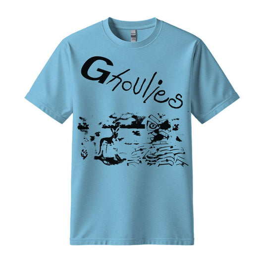ghoulies t-shirt light blue black mummy