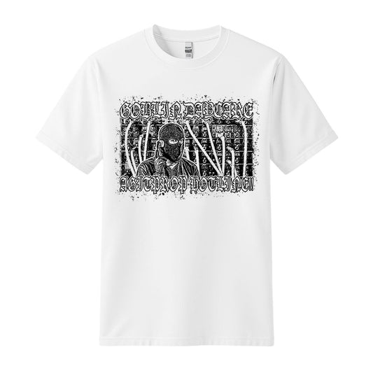 goblin daycare white t-shirt black balaclava