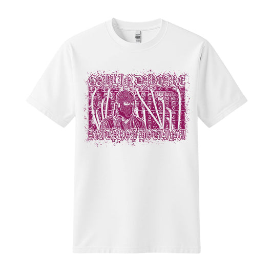 goblin daycare white purple balaclava t-shirt