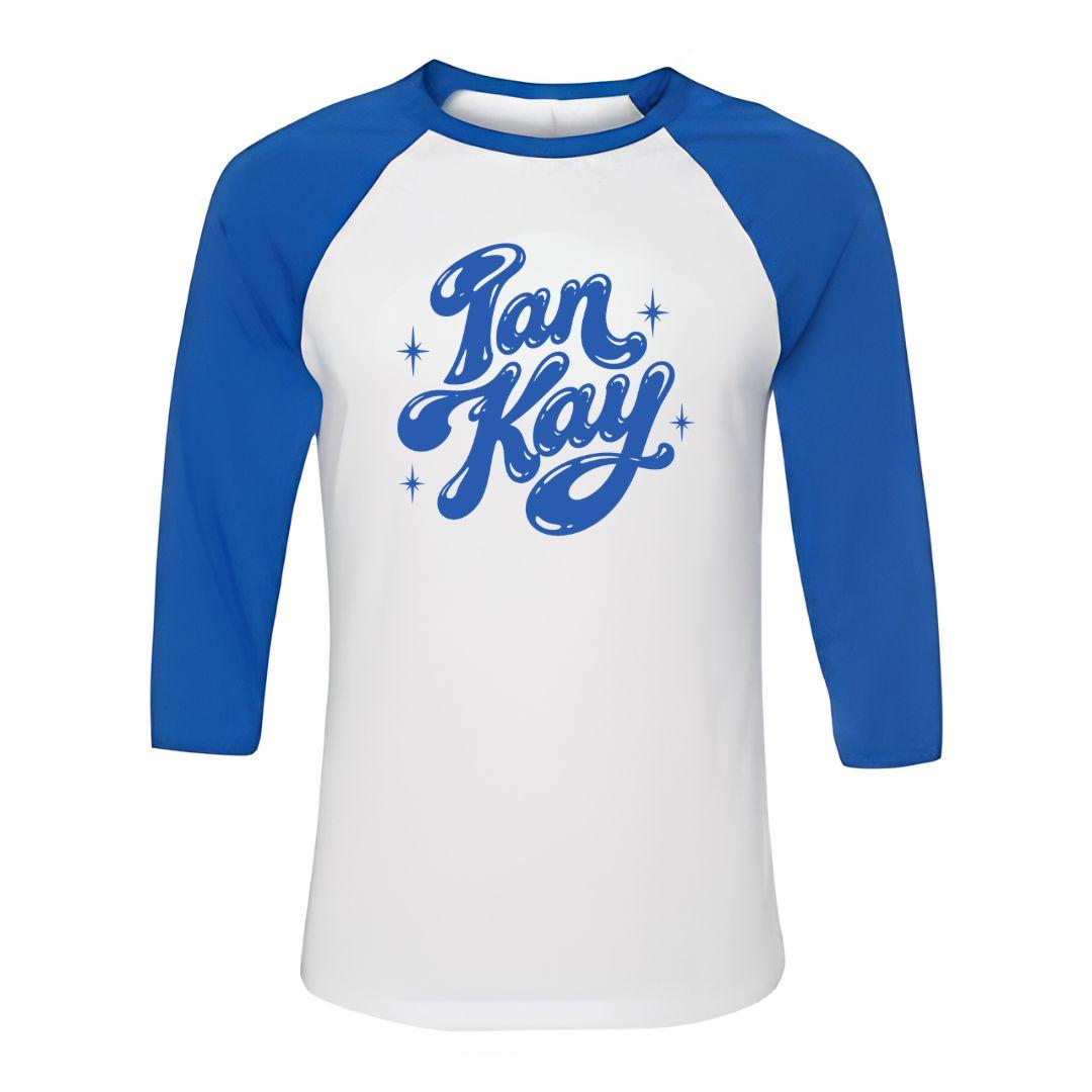 Ian Kay 3/4 sleeve raglan t-shirt white and blue