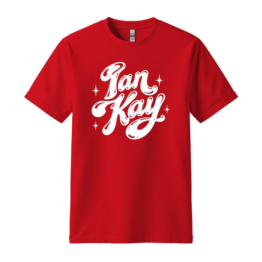 Ian Kay red T-shirt