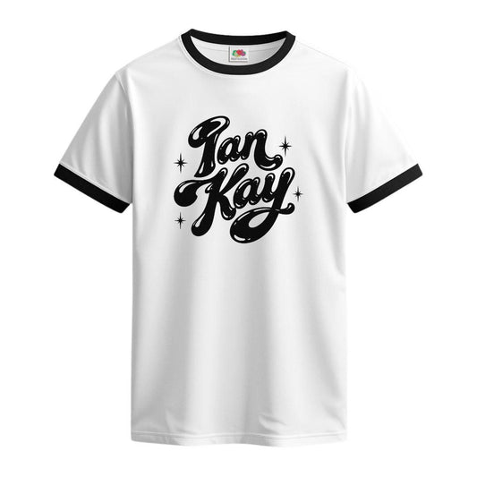 Ian Kay ringer t-shirt white and black