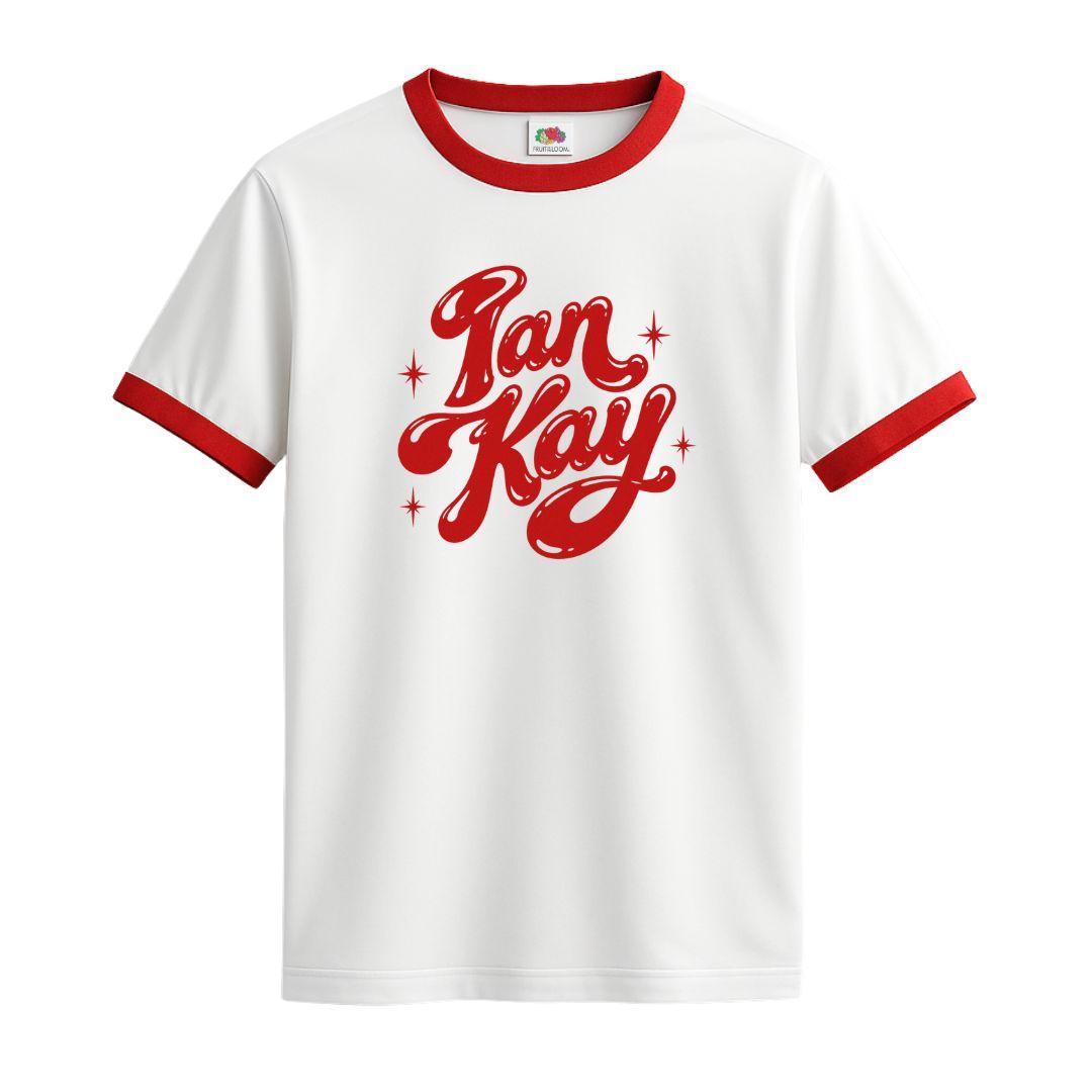 Ian Kay Ringer t-shirt white and red