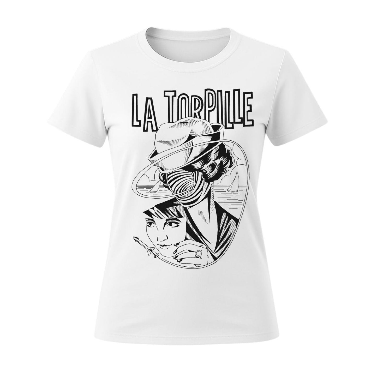 la torpille women white t-shirt bar lyon france