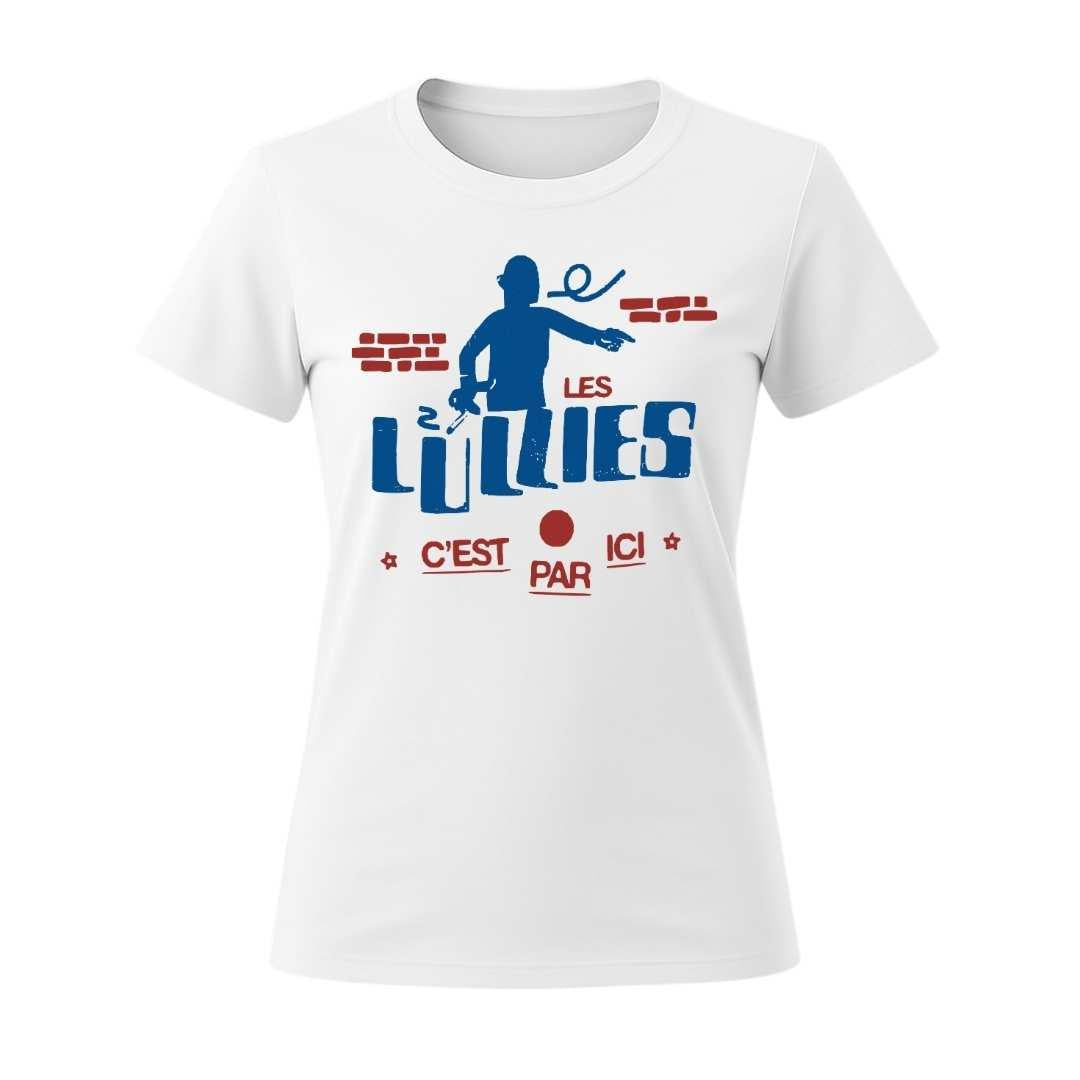 Les Lullies women's t-shirt c'est par ici blanc bleu