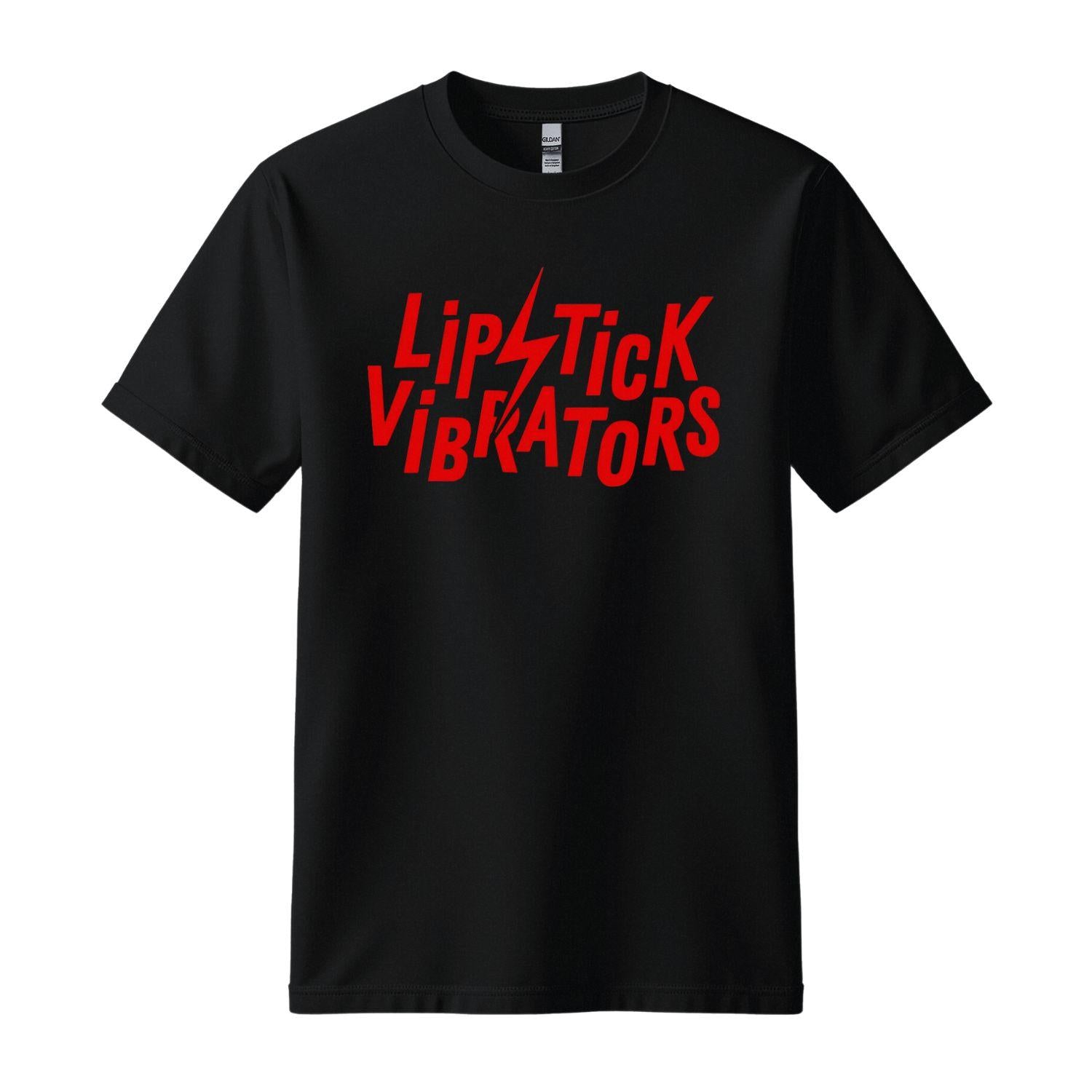 lipstick vibrators black t-shirt red logo