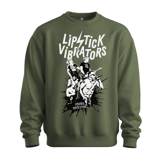 lipstick vibrators sweatshirt band splash military green army