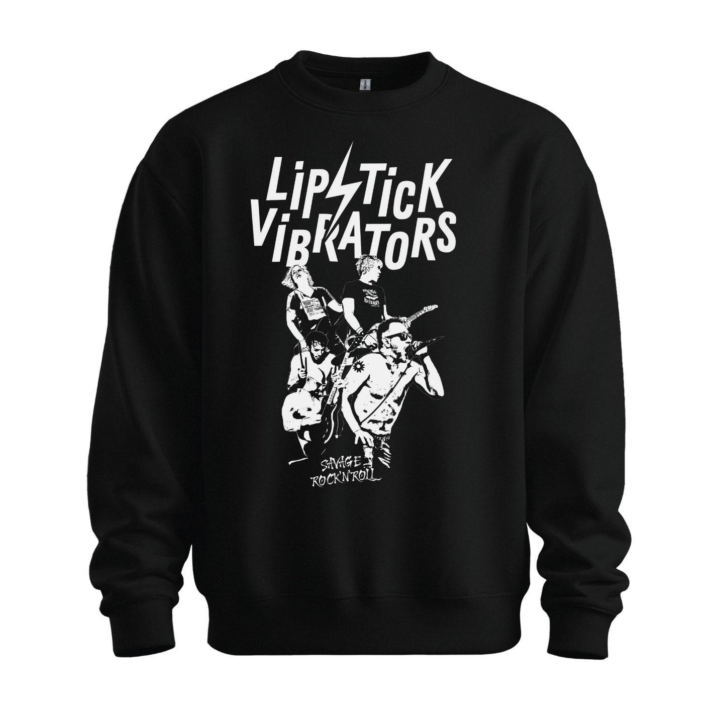 lipstick vibrators black sweatshirt band splash