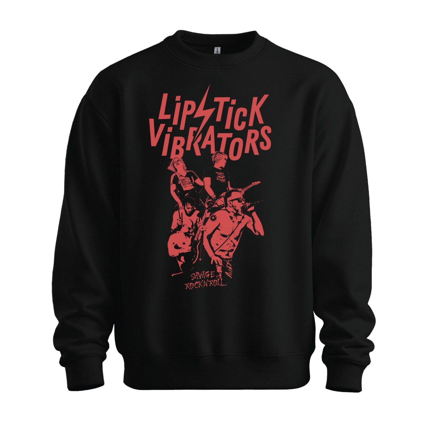 lipstick vibrators sweatshirt black red print
