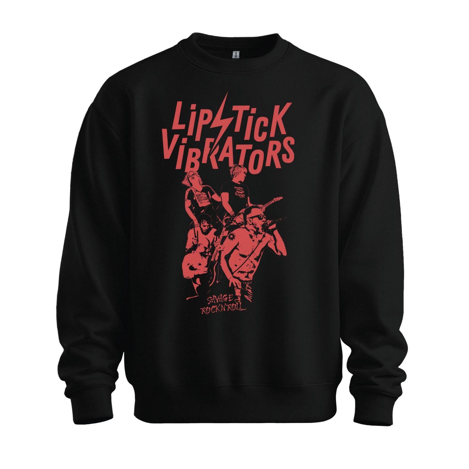 lipstick vibrators sweatshirt black red print