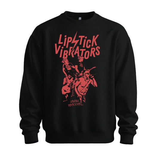 lipstick vibrators sweatshirt black red print