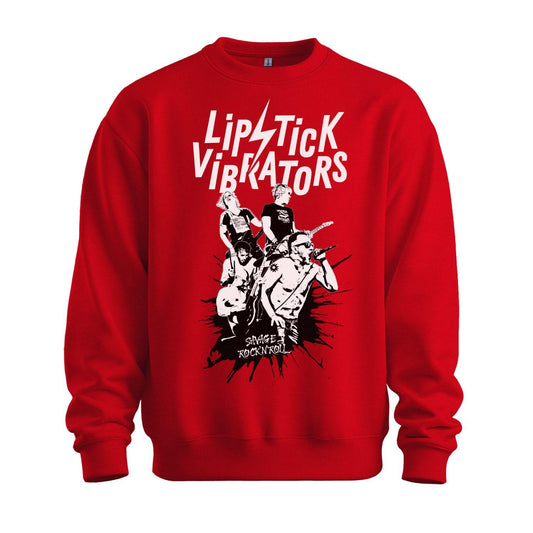 lipstick vibrators red sweatshirt band splash