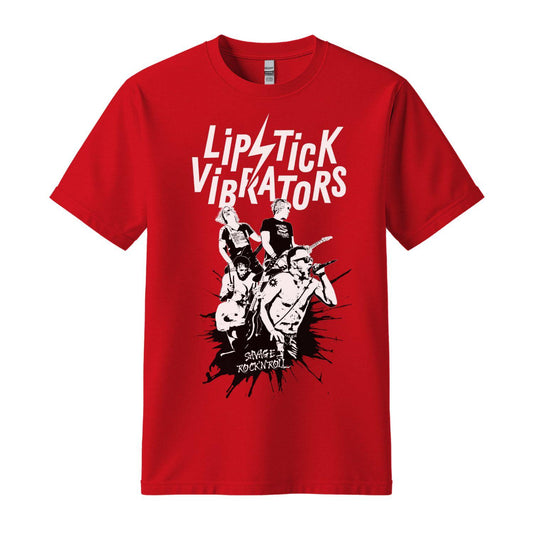 lipstick vibrators red t-shirt band splash