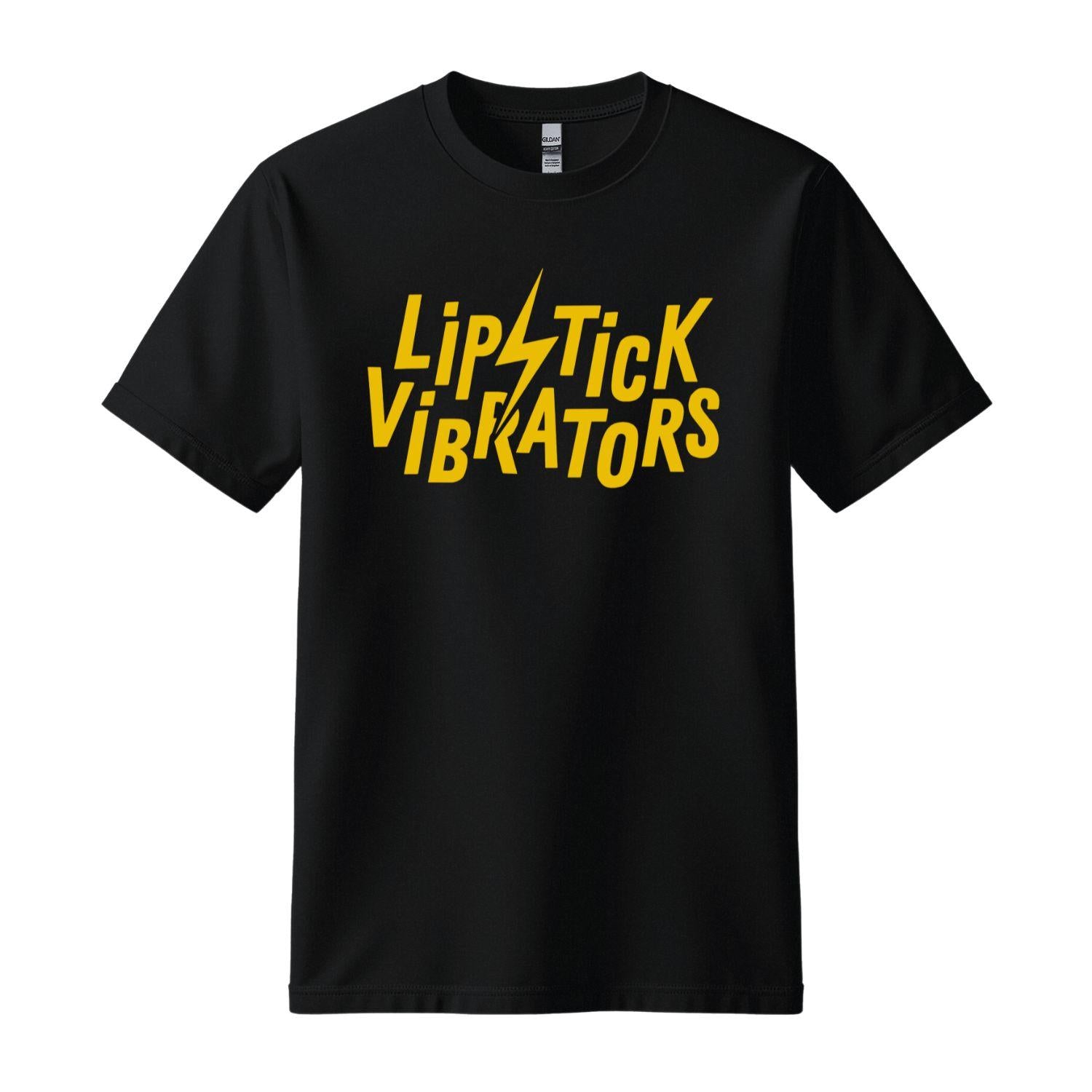 lipstick vibrators black logo t-shirt