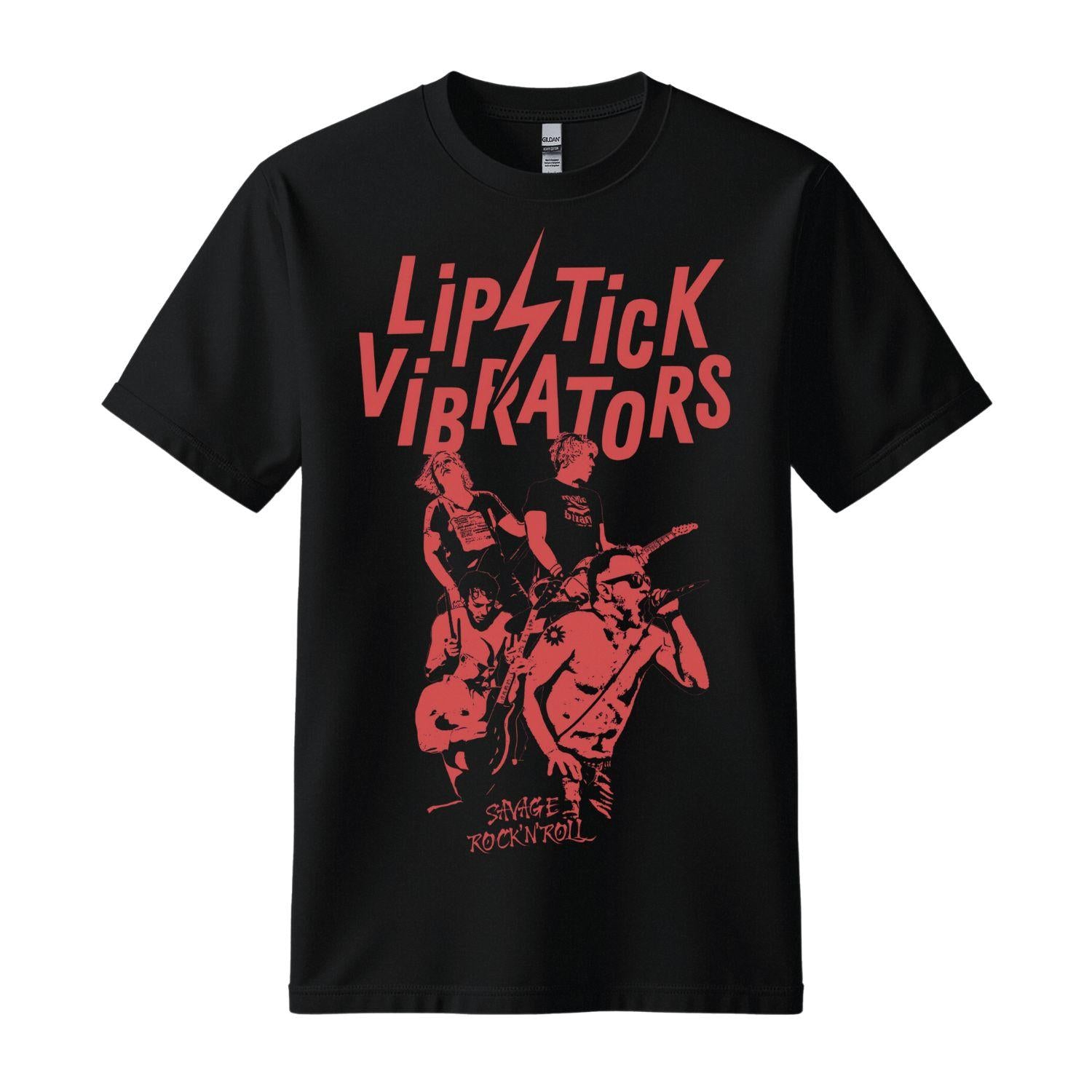 lipstick vibrators t-shirt black red print