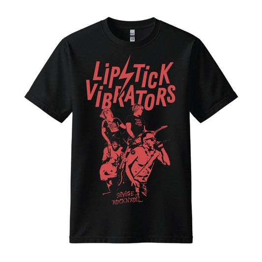lipstick vibrators t-shirt black red print