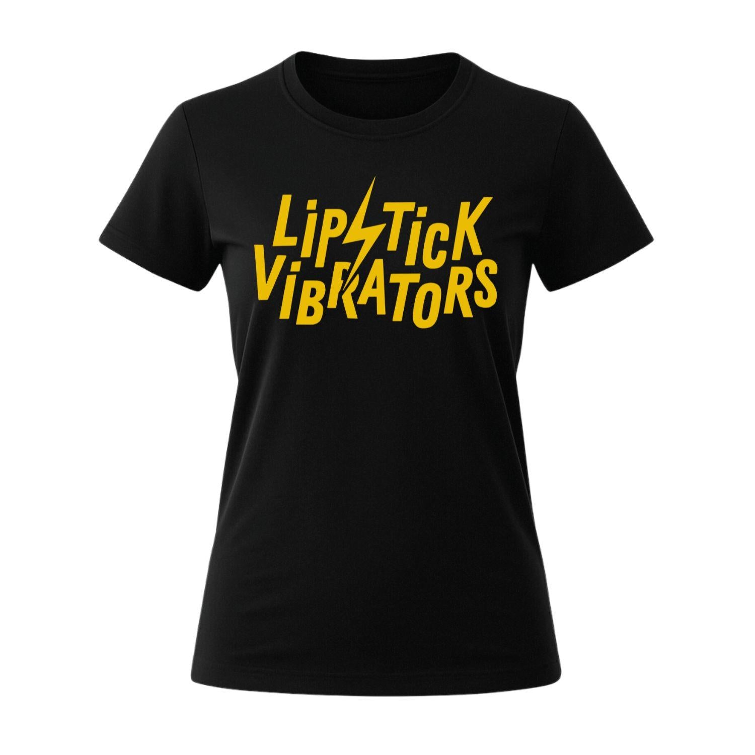 lipstick vibrators women t-shirt black logo