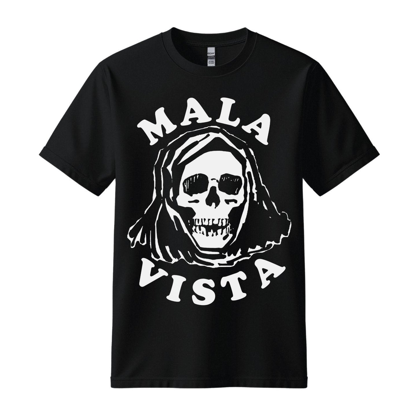 mala vista skull black t-shirt