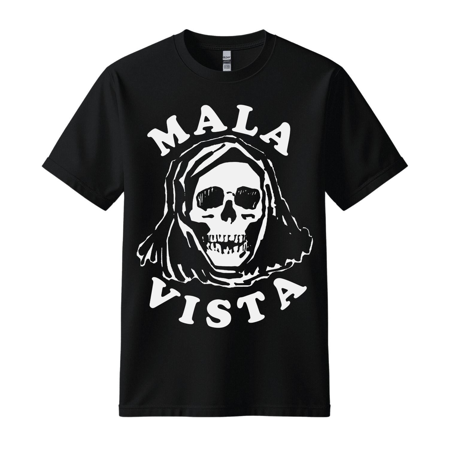 mala vista skull black t-shirt
