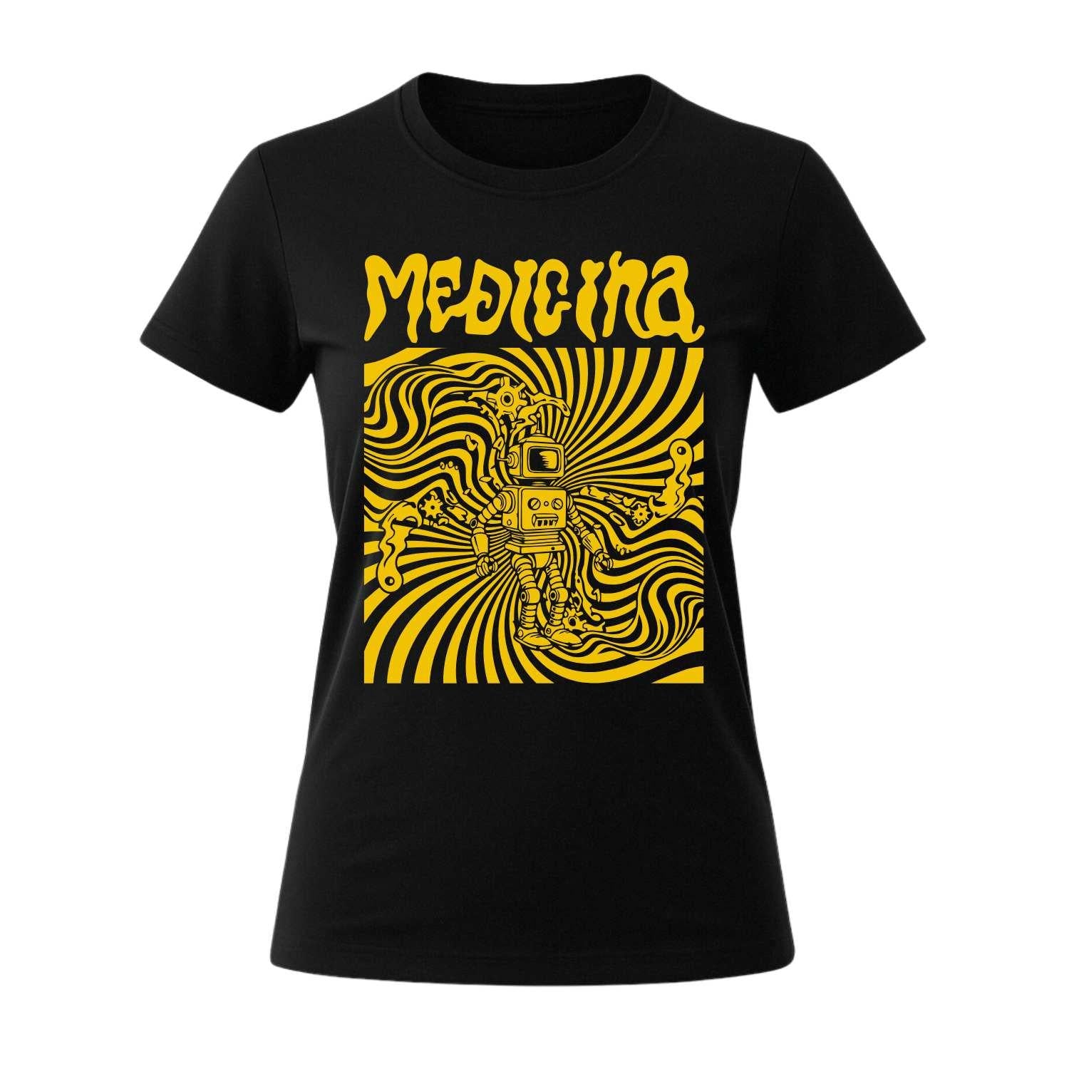 medicina women's black t-shirt rock algeciras spain