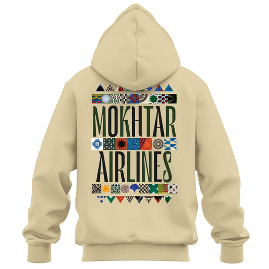 mokhtar hoodie beige front and back printing