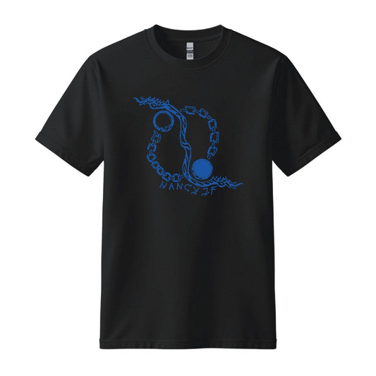 Nancy and the Jam Fancys black t-shirt blue chain official merch