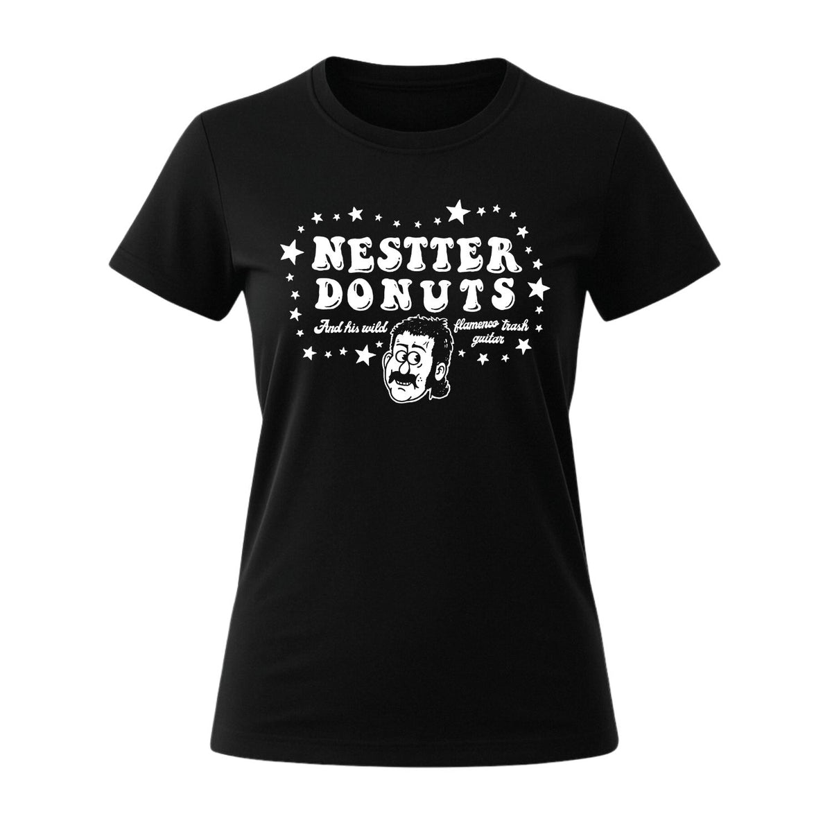 nestter donuts flamenco women's black t-shirt