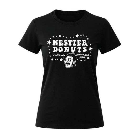 Nesster Donuts women's flamenco trash black t-shirt
