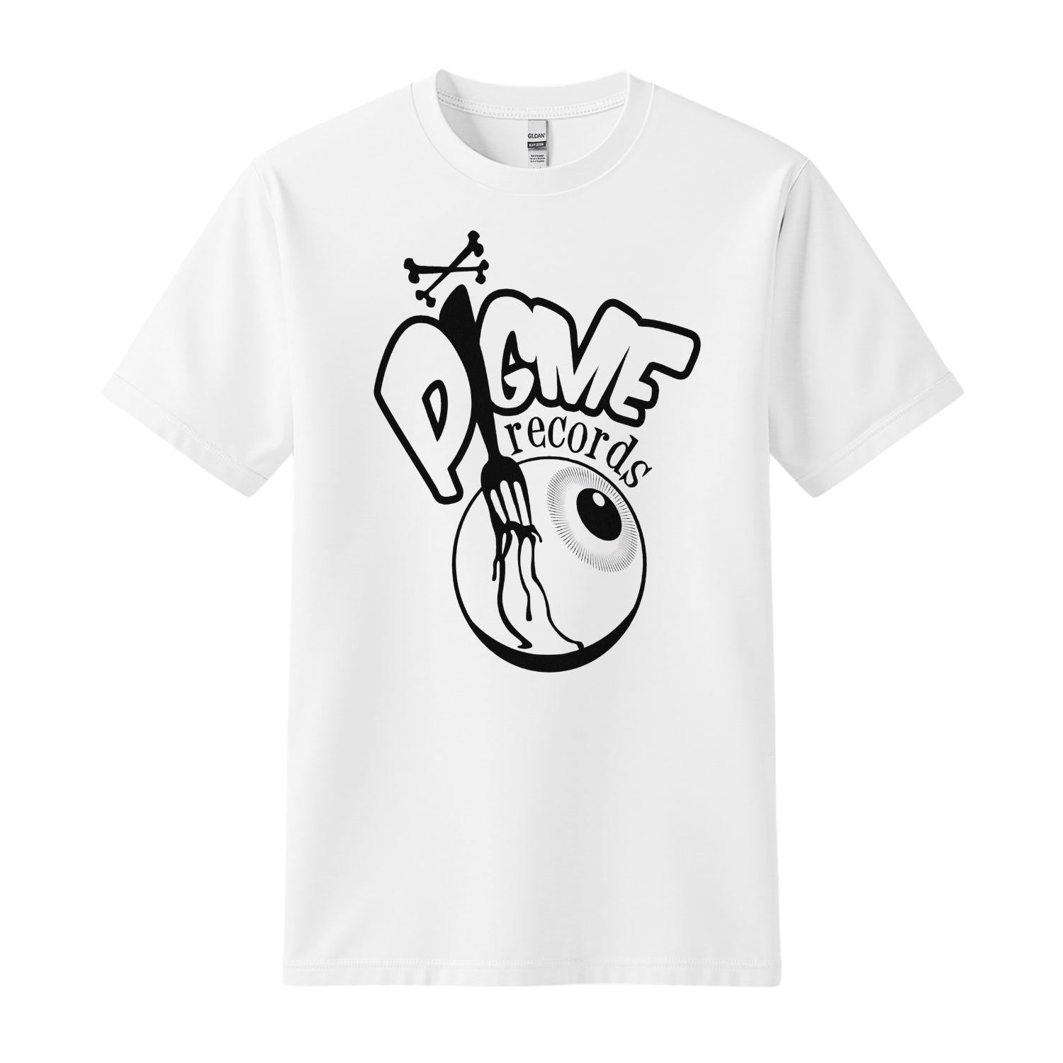 pigme records t-shirt white fork eye design