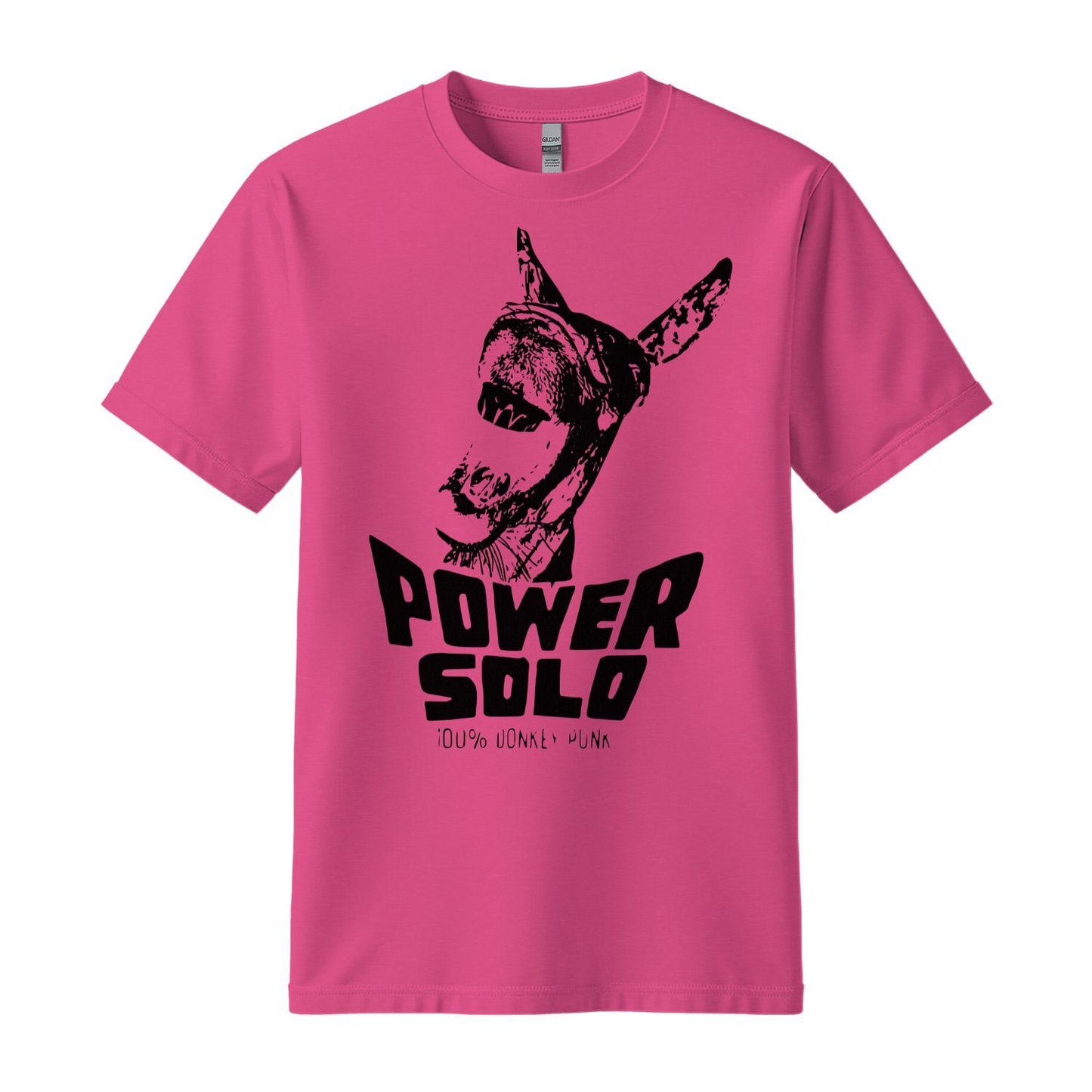 powersolo t-shirt donkey punk pink black