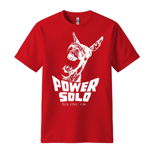 powersolo t-shirt donkey punk red white