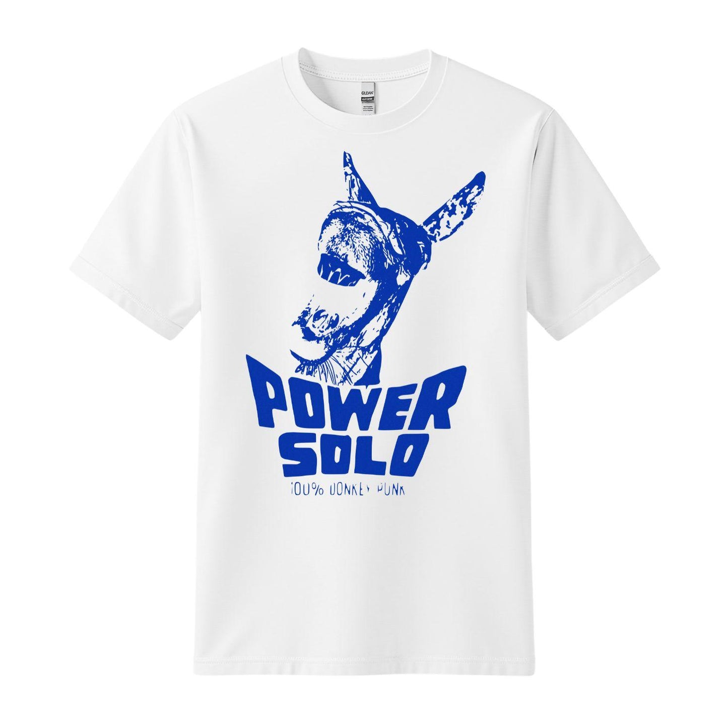 powersolo t-shirt donkey punk white blue