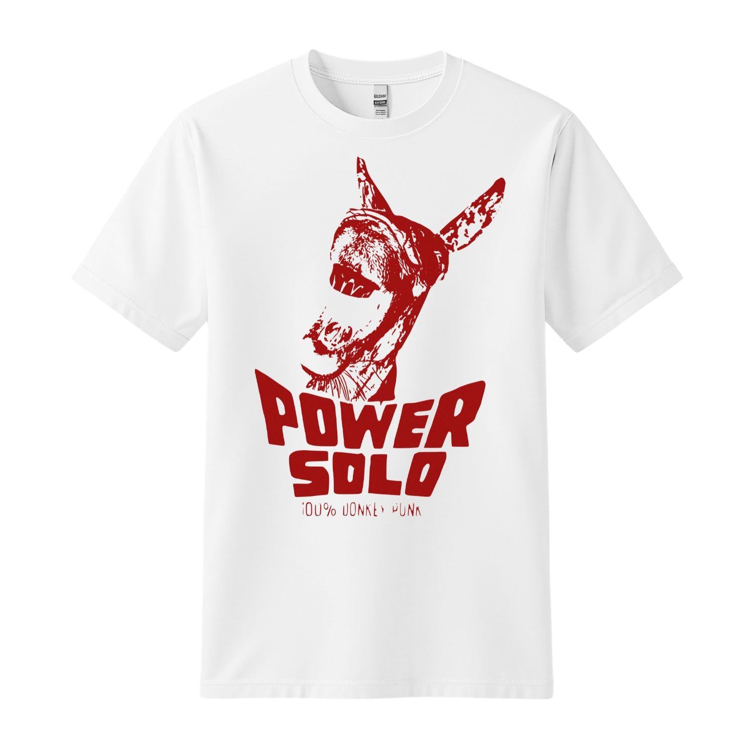 powersolo t-shirt donkey punk white red