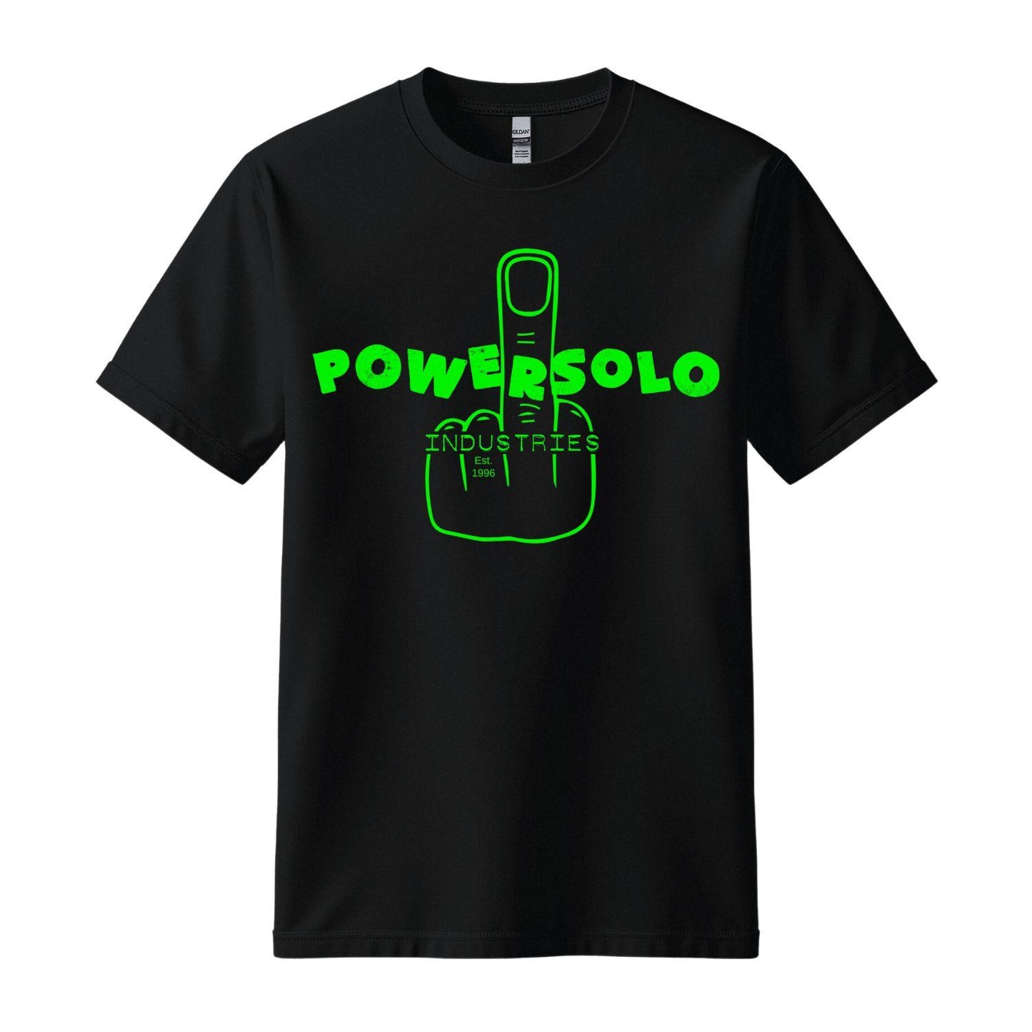 powersolo black t-shirt industries green design
