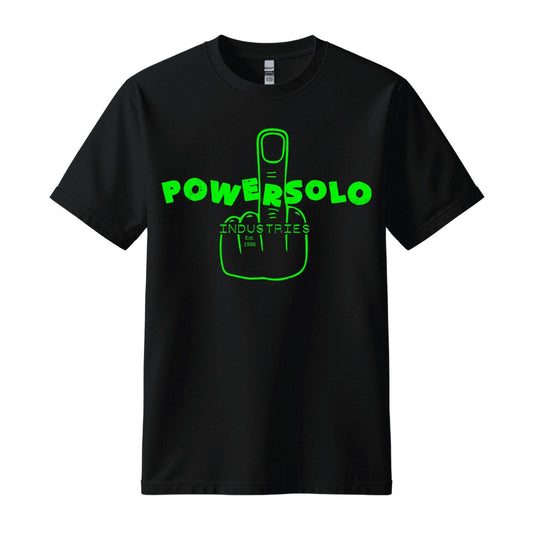 powersolo black t-shirt industries green design
