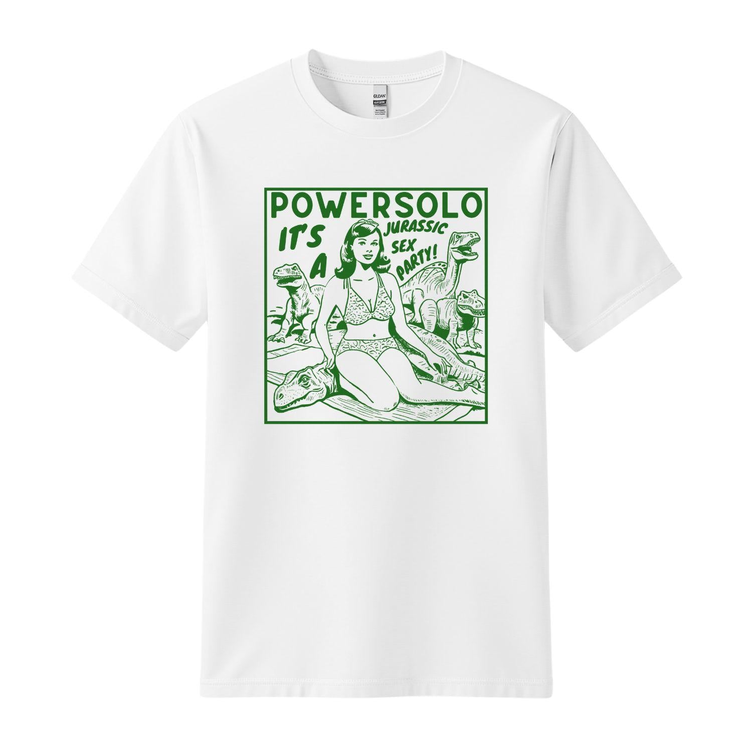powersolo t-shirt jurassic sex party