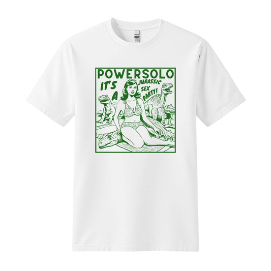 powersolo t-shirt jurassic sex party
