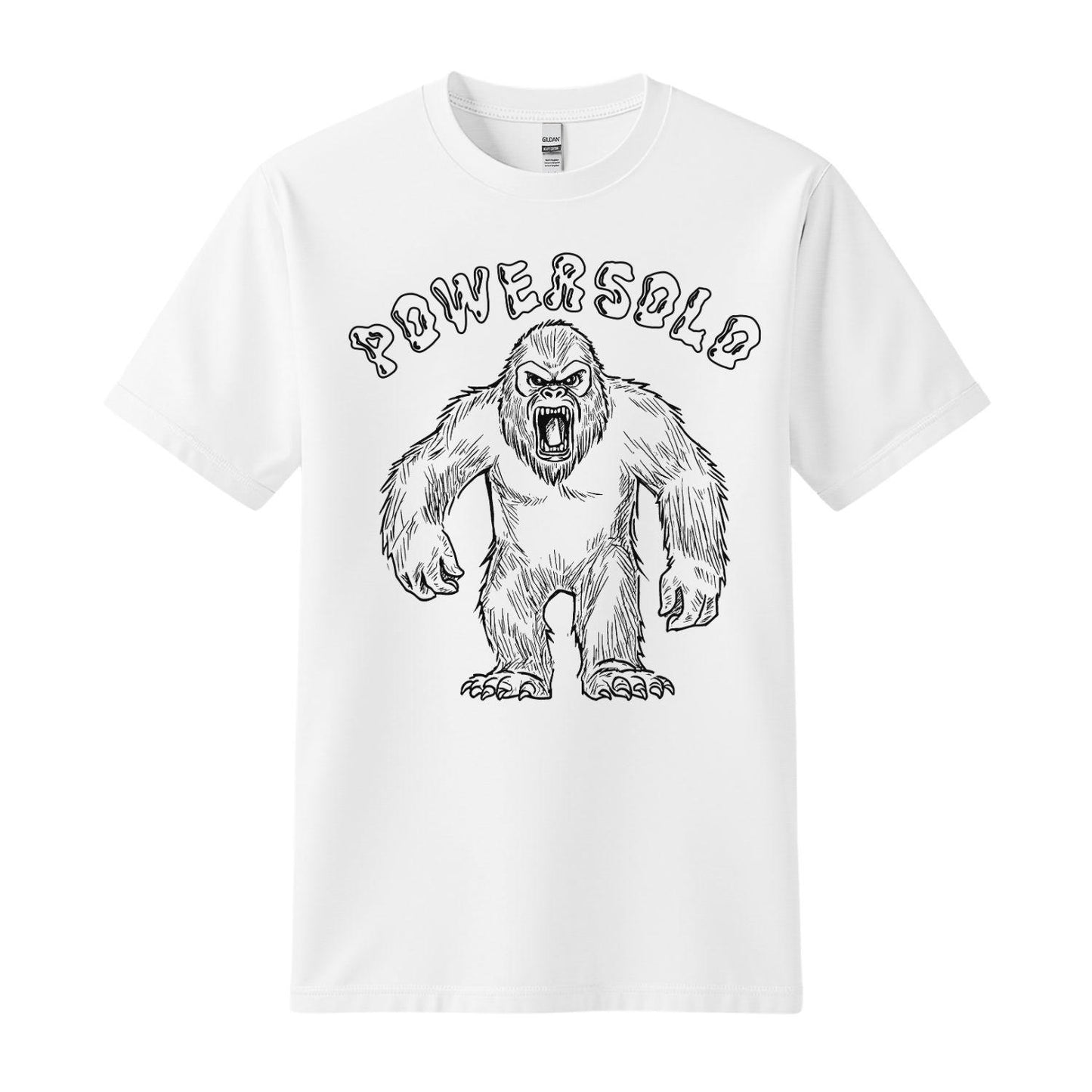 powersolo white t-shirt sasquatch