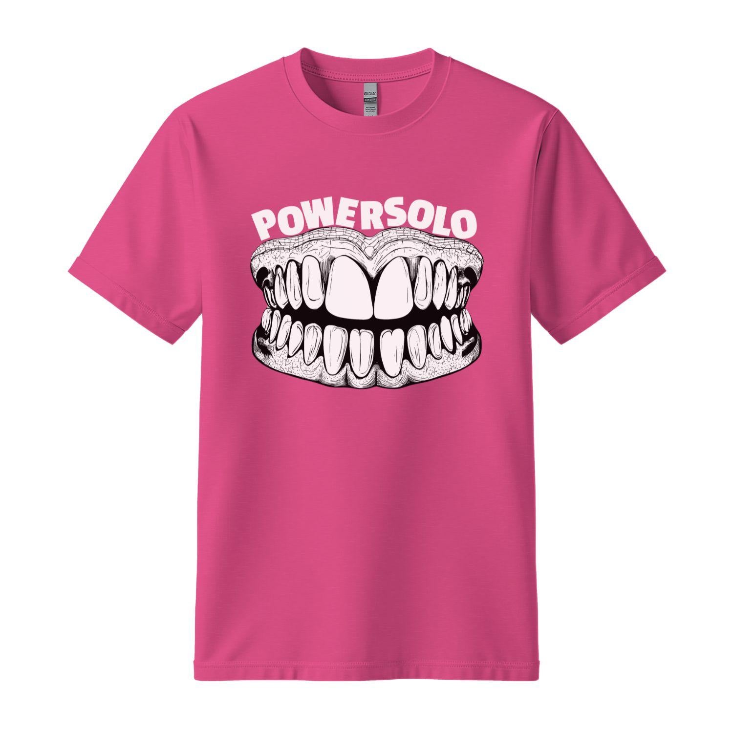 powersolo pink t-shirt teeth