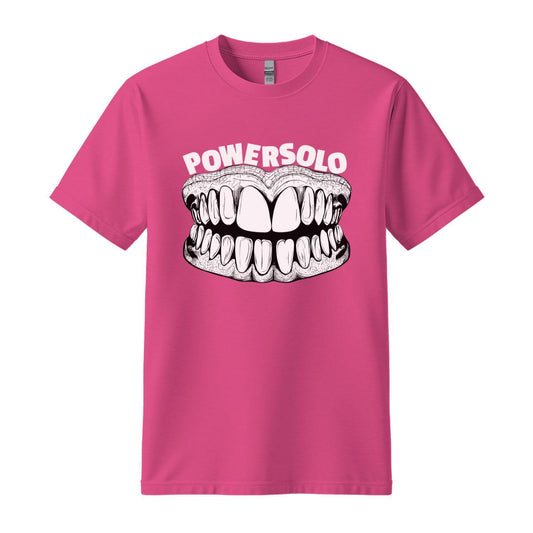 powersolo pink t-shirt teeth