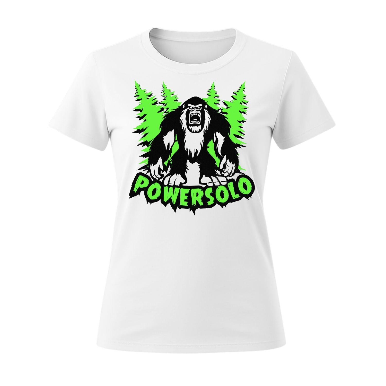 powersolo white t-shirt women sasquatch